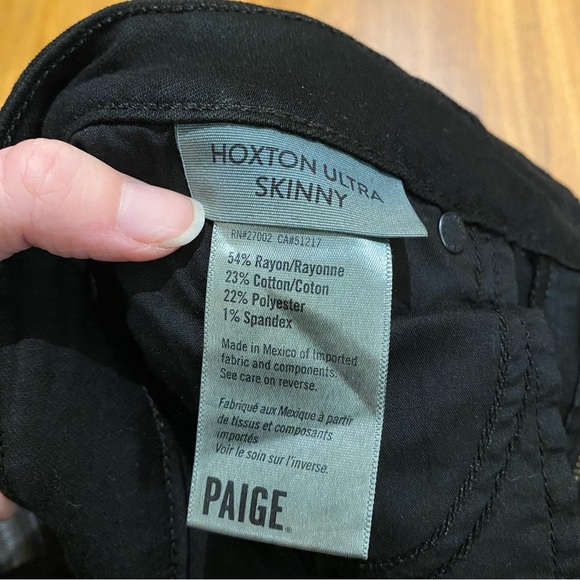 PAIGE Hoxton Ultra Skinny jeans in Black Shadow, size 28 / medium - Picture 5 of 15
